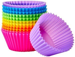 Silicone Muffin Liners - Pack of 12, Multicolor