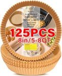 125PCS Round Non-Stick Air Fryer Liners 8