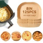 8-Inch Air Fryer Disposable Parchment Paper Liners (125)
