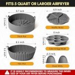 5-Pack Air Fryer Silicone Liners Set