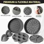 5-Pack Air Fryer Silicone Liners Set