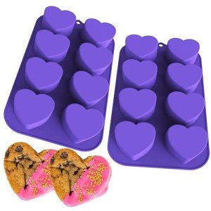 Silicone Heart Baking Molds - Set of 2