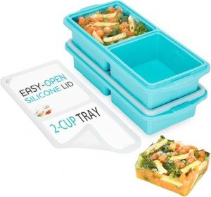 XOMOO Silicone Freezer Tray with Lid (2-Pack)