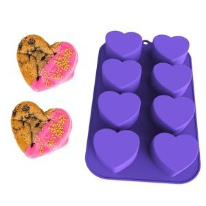 Heart-Shaped Silicone Baking Mold - 8 Cavities