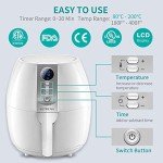 Ultrean 4.2 Quart Electric Air Fryer – Oilless Cooking