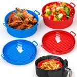 Collapsible Silicone Air Fryer Basket Liners - 2 Pack
