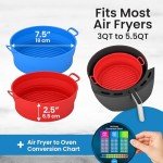 Collapsible Silicone Air Fryer Basket Liners - 2 Pack