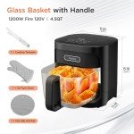 Vexon 4.5QT Glass Air Fryer with Digital Controls