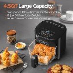 Vexon 4.5QT Glass Air Fryer with Digital Controls