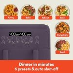 Bella 4 Qt Dual Basket Air Fryer - Plum