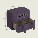 Bella 4 Qt Dual Basket Air Fryer - Plum