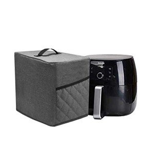 Gray Air Fryer Dust Cover with Accessory Pockets