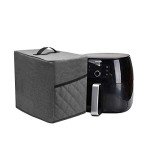 Gray Air Fryer Dust Cover with Accessory Pockets