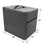 Gray Air Fryer Dust Cover with Accessory Pockets