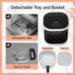 4.5QT Non-Toxic Glass Air Fryer, White