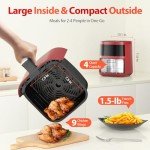 Beelicious 4QT Smart Air Fryer, Red