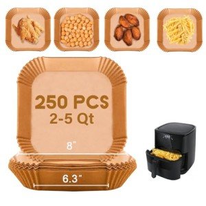 Square Disposable Paper Liners for Air Fryers - 250 Pcs