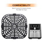 2-Pack Air Fryer Accessories: Grill Pan & Crisper