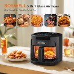 BOSWELL 4.5QT Glass Air Fryer with Temp Control