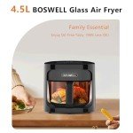 BOSWELL 4.5QT Glass Air Fryer with Temp Control