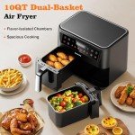 HoninJoy 10QT Dual Basket Air Fryer with Window