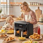 HoninJoy 10QT Dual Basket Air Fryer with Window