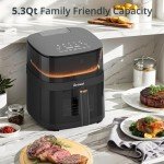 Larinest 5.3Qt Digital Air Fryer with 10 Functions