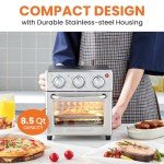 Elite Gourmet 8.5Qt Air Fryer Oven, Stainless Steel