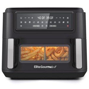 Elite Gourmet Dual Zone Air Fryer Oven 11QT