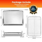 Non-Stick Air Fryer Oven Basket Set – 2 Pieces