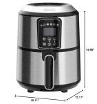 Crux 3QT Digital Air Fryer with Non-Stick Pan