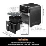 DAYBEST 6 QT Stainless Steel Air Fryer with Window