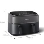 Philips Dual Basket Air Fryer, 9.5 Quarts