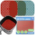 Square Silicone Air Fryer Liners - 3 Pack