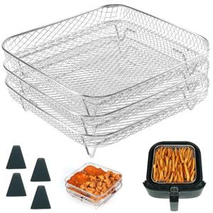 8-Inch Square Air Fryer Rack Set - 3 Pieces