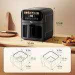 Bear 6.4Qt Stainless Steel Air Fryer with 8 Presets