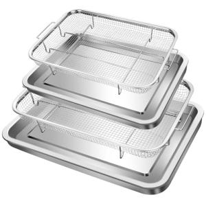 Stainless Steel Air Fryer Basket Set for Ovens