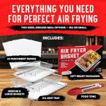 Stainless Steel Air Fryer Basket Set with Tongs