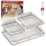 Stainless Steel Air Fryer Basket Set with Parchment