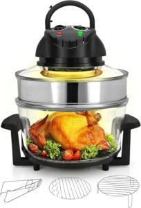 Nutrichef 18 Quart Convection Air Fryer with Glass Bowl