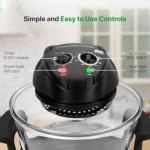 Nutrichef 18 Quart Convection Air Fryer with Glass Bowl