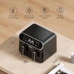 TOPZEE 8-QT Dual Basket Air Fryer with Windows