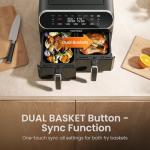 TOPZEE 8-QT Dual Basket Air Fryer with Windows