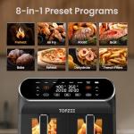 TOPZEE 8-QT Dual Basket Air Fryer with Windows
