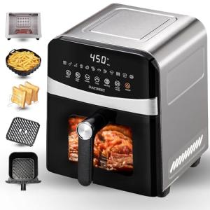 DAYBEST 6 QT Stainless Steel Air Fryer with Window