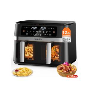 HoninJoy 10QT Dual Basket Air Fryer with Window