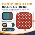 Silicone Air Fryer Liners 3-Pack - Easy Clean