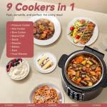 CARORI 9-in-1 Electric Pressure Cooker, 6 Qt