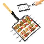 Camerons BBQ Skewer Rack Set with Handle & Skewers