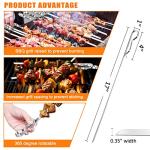 BearMoo Stainless Steel BBQ Skewers Set of 6